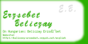 erzsebet beliczay business card